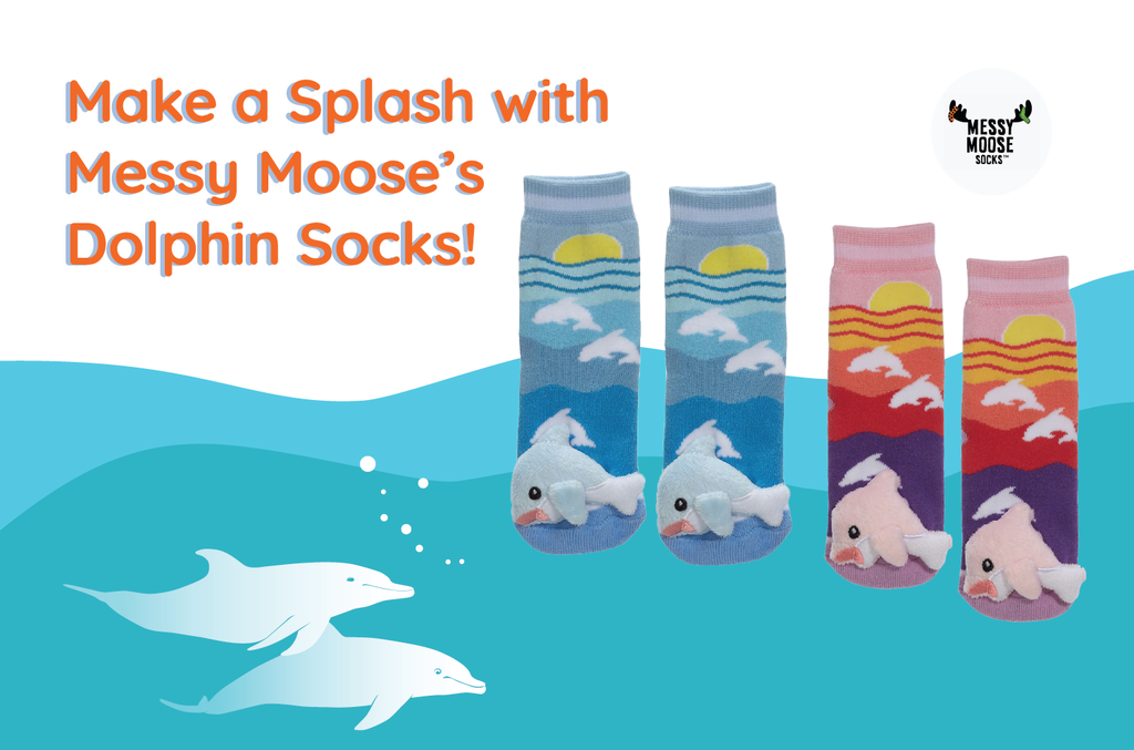 Make a Splash with Messy Moose’s Dolphin Socks!