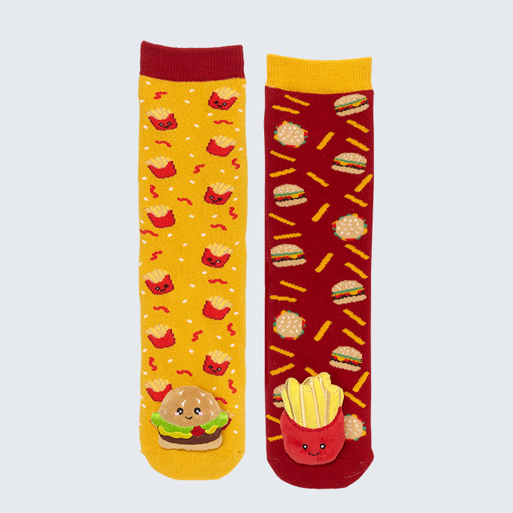 Mismatch Socks - Hamburger & Fries