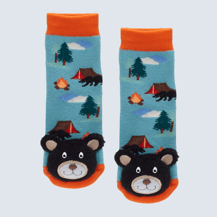 Baby Socks Camp Fire Black Bear