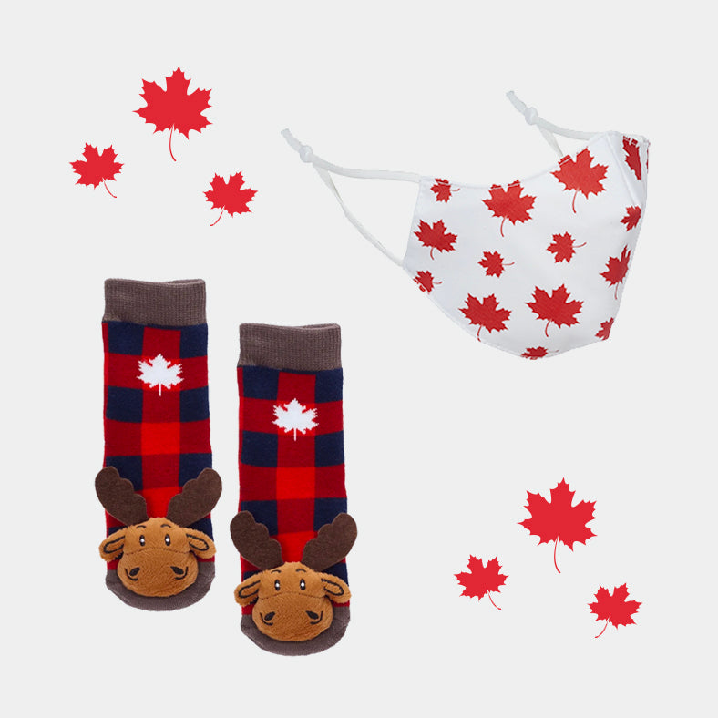 Maple Leafs Face Mask & Socks Set