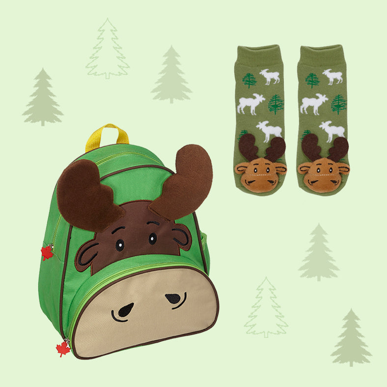 Moose Backpack & Socks Set