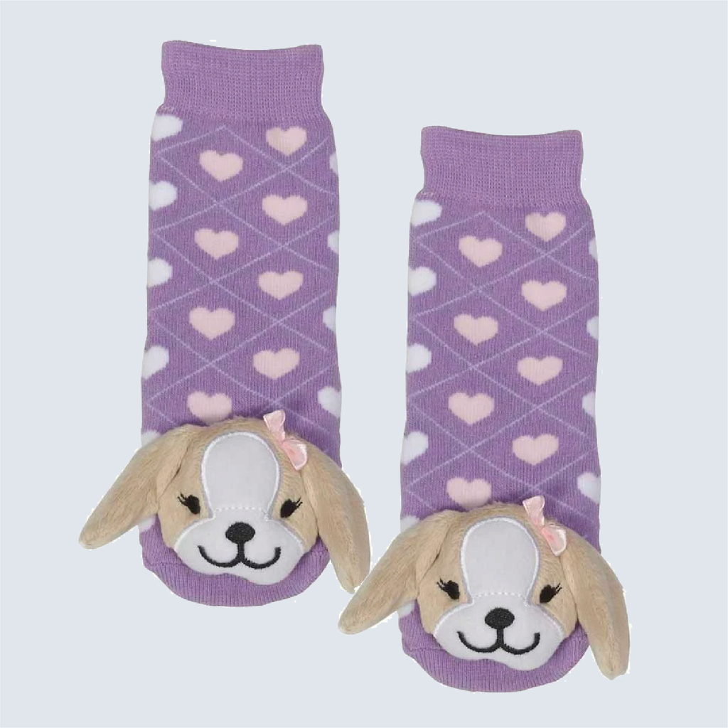 Baby Socks Purple Puppy